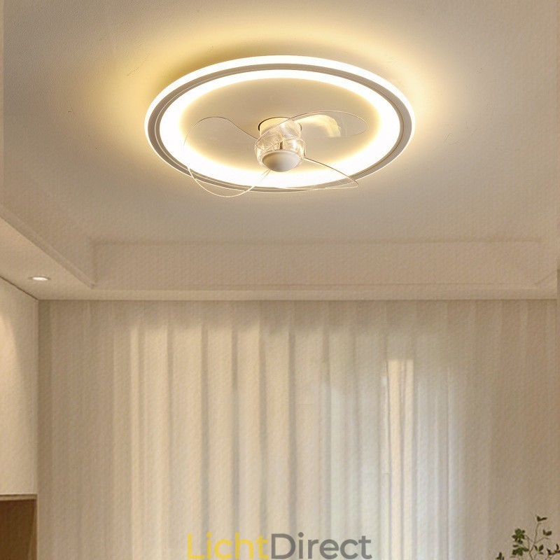 Nordic Round Ultradunne Stille Onzichtbare Dimbare Inbouwventilatorlamp Volledig spectrum Oogbescherming