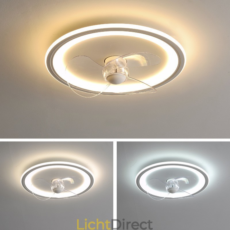 Nordic Round Ultradunne Stille Onzichtbare Dimbare Inbouwventilatorlamp Volledig spectrum Oogbescherming