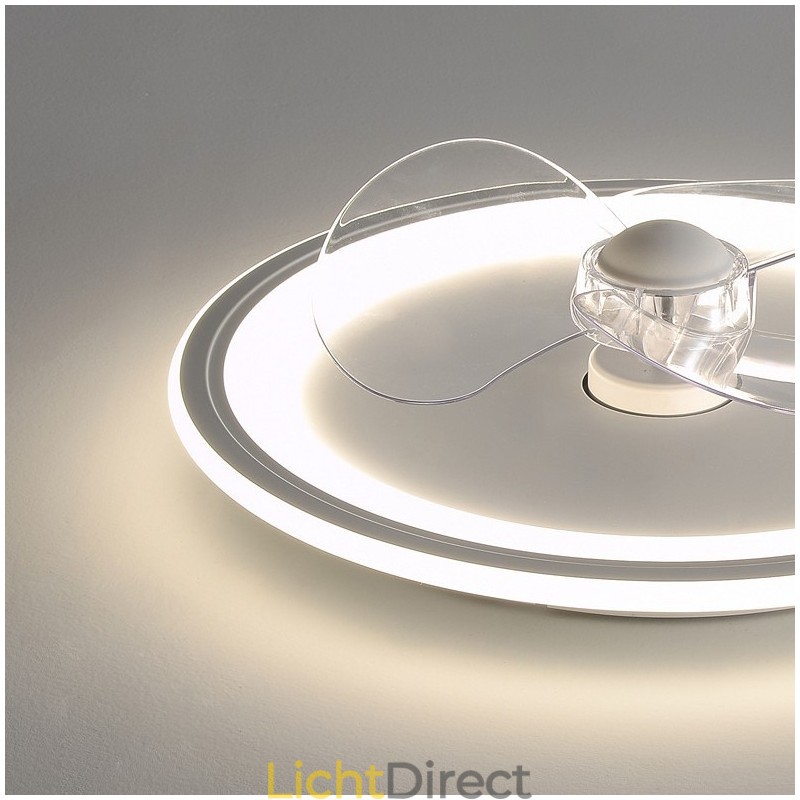 Nordic Round Ultradunne Stille Onzichtbare Dimbare Inbouwventilatorlamp Volledig spectrum Oogbescherming