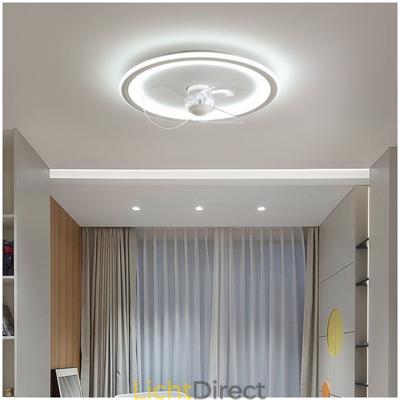 Nordic Round Ultradunne Stille Onzichtbare Dimbare Inbouwventilatorlamp Volledig spectrum Oogbescherming