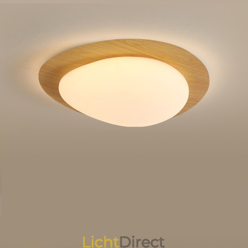 Dimbare Full Spectrum Oogbescherming Nordic Log Grain Pebble Plafondlamp