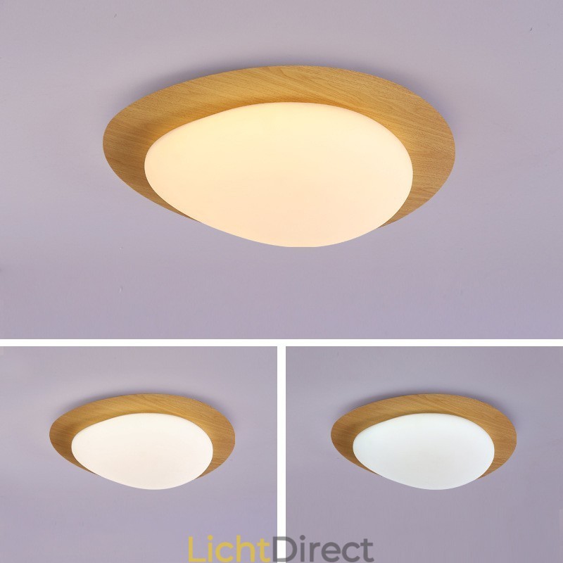 Dimbare Full Spectrum Oogbescherming Nordic Log Grain Pebble Plafondlamp