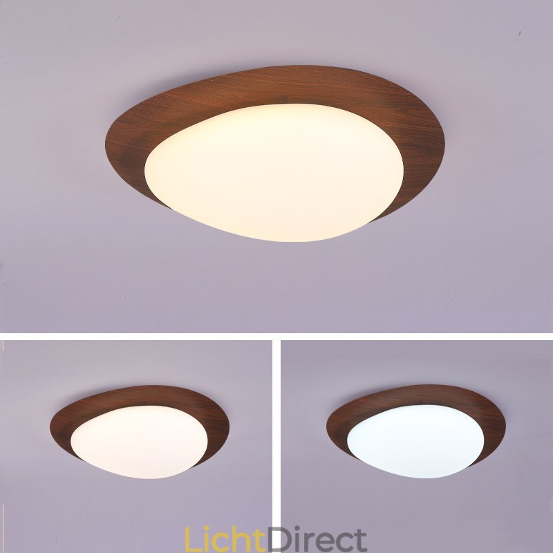 Dimbare Full Spectrum Oogbescherming Nordic Log Grain Pebble Plafondlamp