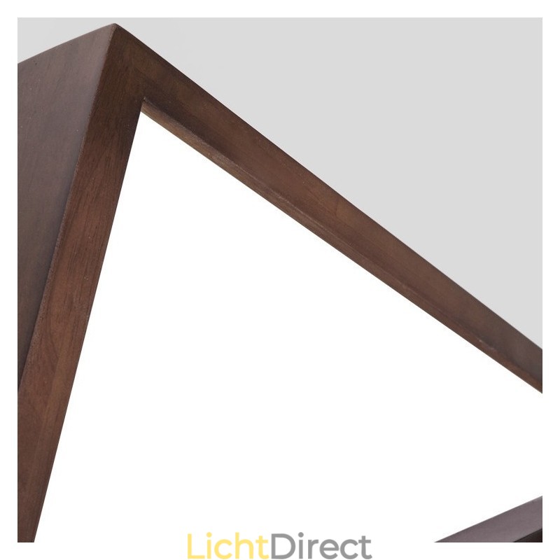 3 lagen vierkante zwarte walnoothouten moderne eigentijdse Scandinavische stijl plafondlamp van hout, kan ook als wandlamp worden gebruikt