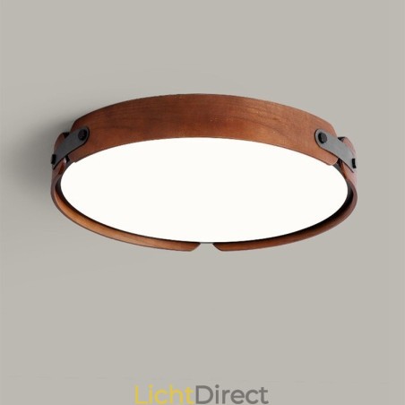 Nordic Ronde Eenvoudige Zwarte Walnoot Houten Plafondlamp Nordic Ronde Eenvoudige Zwarte Walnoot Houten Plafondlamp