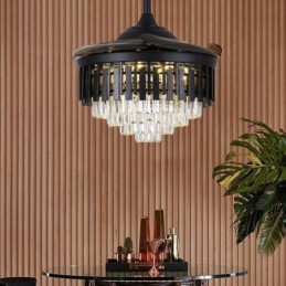 Intrekbare plafondventilatorlamp Kristallen plafondventilator