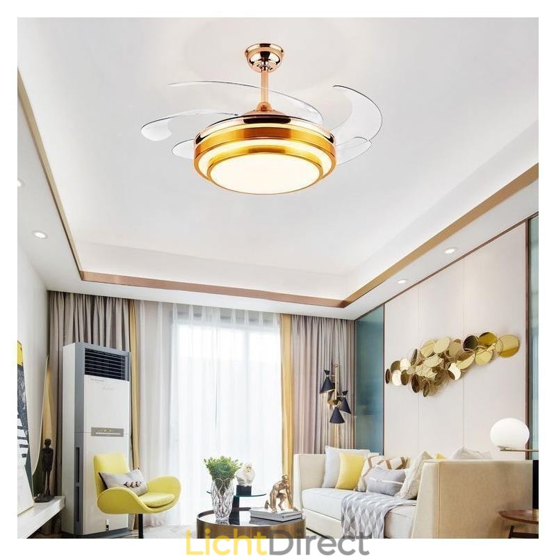 Moderne plafondventilatorlamp ABS-ventilatorblad Acrylverlichting