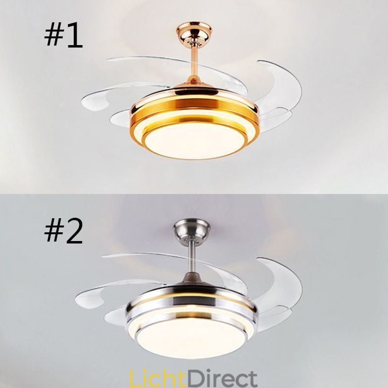 Moderne plafondventilatorlamp ABS-ventilatorblad Acrylverlichting