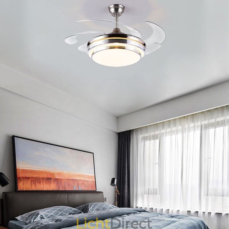Moderne plafondventilatorlamp ABS-ventilatorblad Acrylverlichting