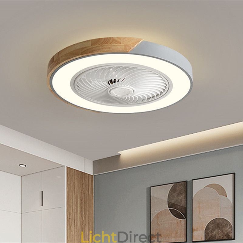Slimme plafondventilator met verlichting, afstandsbediening, decoratieve ventilatorlamp