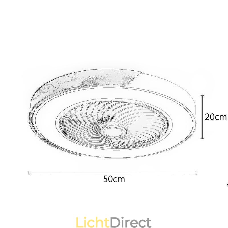 Slimme plafondventilator met verlichting, afstandsbediening, decoratieve ventilatorlamp