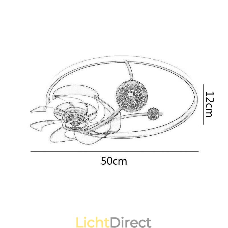 Plafondventilator met verlichting Decoratieventilatorlamp Acryl