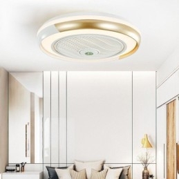 Moderne plafondventilatorlampen, ronde plafondlamp van acryl met afstandsbediening