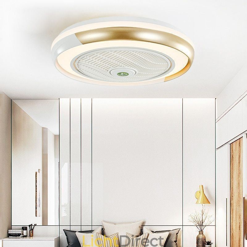 Moderne plafondventilatorlampen, ronde plafondlamp van acryl met afstandsbediening