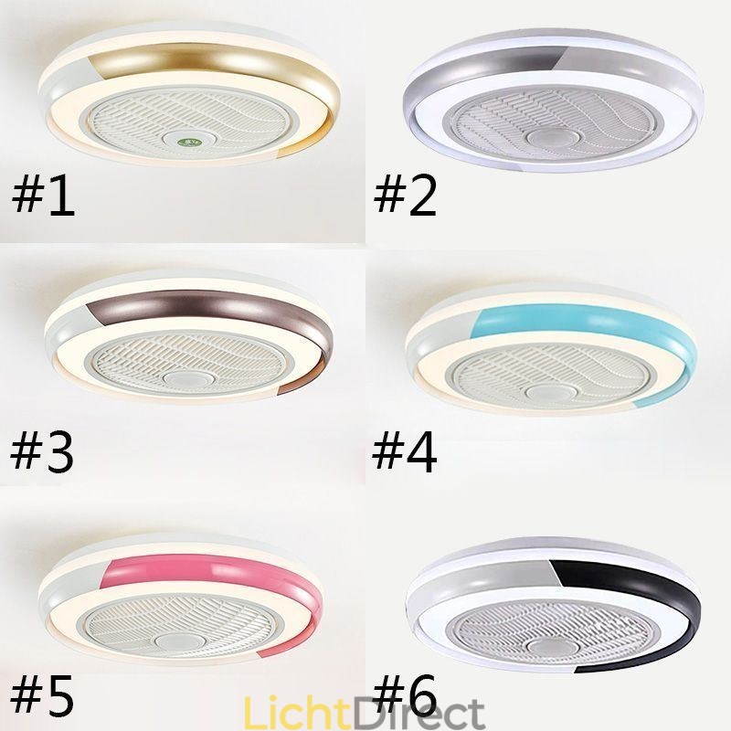 Moderne plafondventilatorlampen, ronde plafondlamp van acryl met afstandsbediening