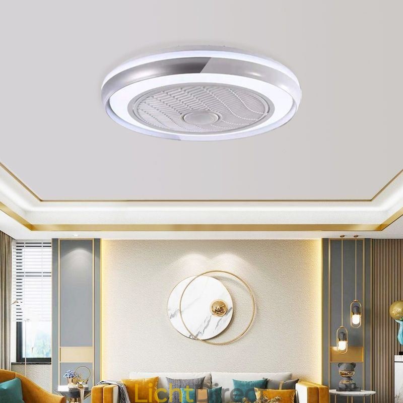 Moderne plafondventilatorlampen, ronde plafondlamp van acryl met afstandsbediening
