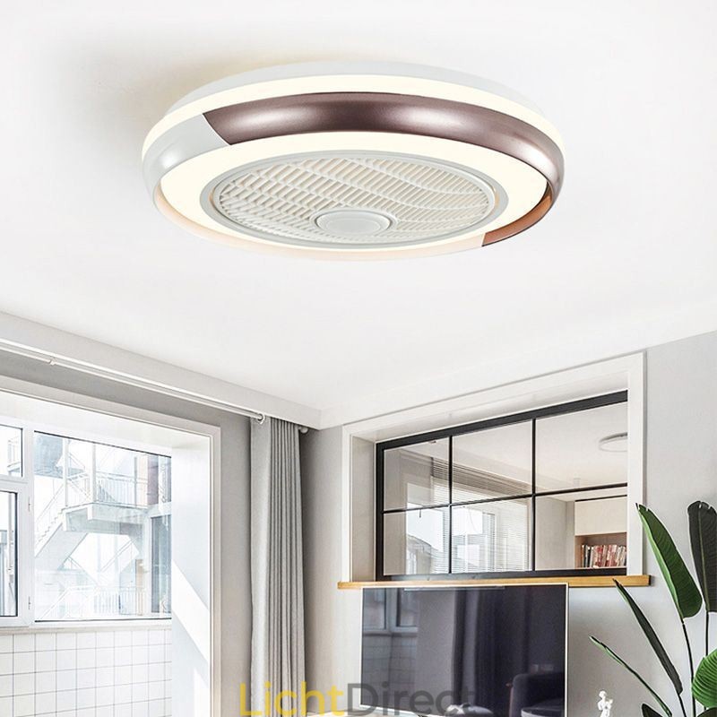 Moderne plafondventilatorlampen, ronde plafondlamp van acryl met afstandsbediening