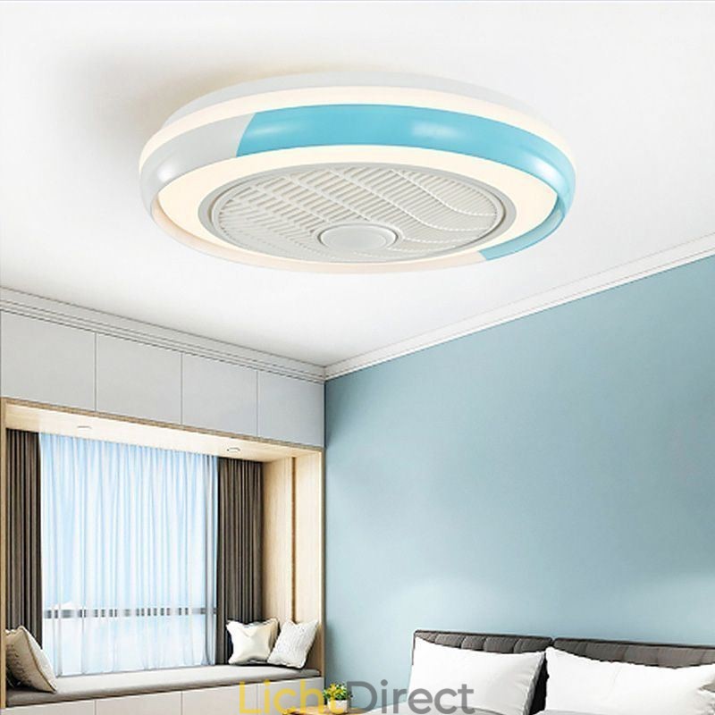 Moderne plafondventilatorlampen, ronde plafondlamp van acryl met afstandsbediening