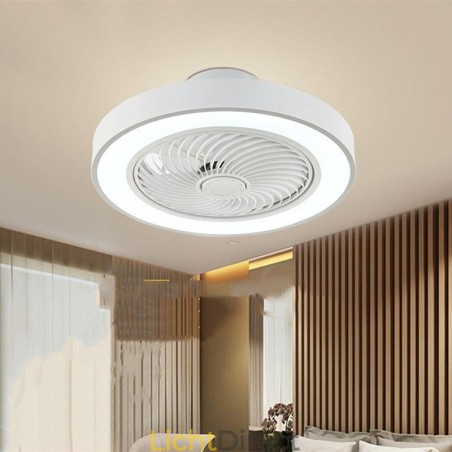 Moderne plafondventilatorlampen met afstandsbediening, ronde plafondlamp van acryl Moderne plafondventilatorlampen met afstandsbediening, ronde plafondlamp van acryl