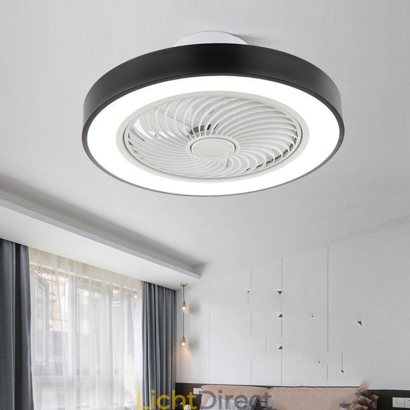 Moderne plafondventilatorlampen met afstandsbediening, ronde plafondlamp van acryl