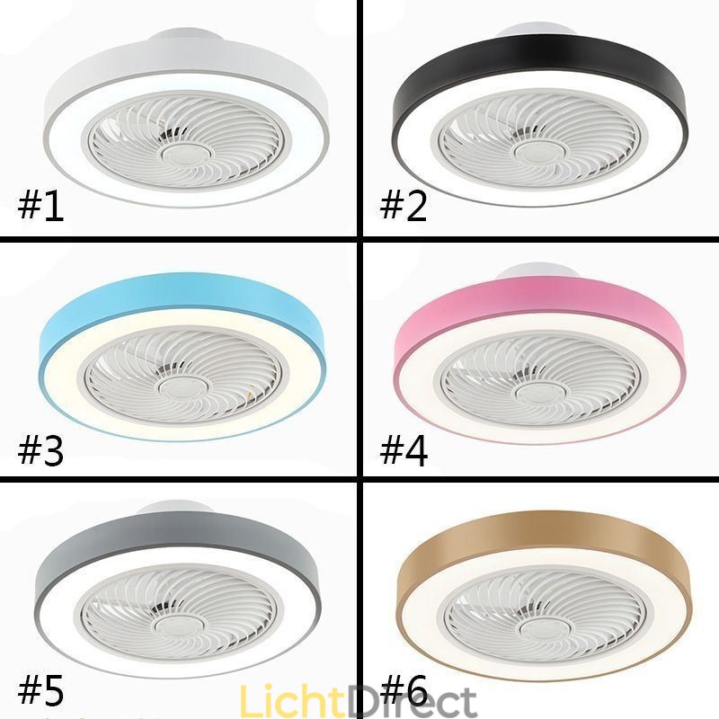 Moderne plafondventilatorlampen met afstandsbediening, ronde plafondlamp van acryl
