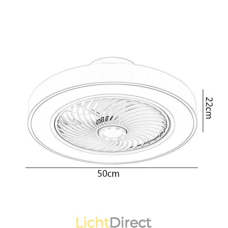 Moderne plafondventilatorlampen met afstandsbediening, ronde plafondlamp van acryl