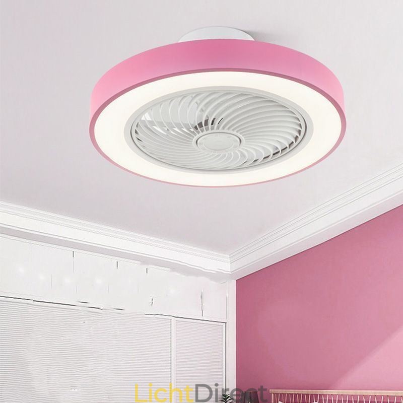 Moderne plafondventilatorlampen met afstandsbediening, ronde plafondlamp van acryl
