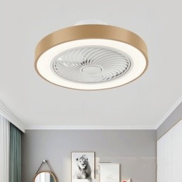 Moderne plafondventilatorlampen met afstandsbediening, ronde plafondlamp van acryl