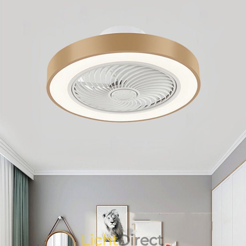 Moderne plafondventilatorlampen met afstandsbediening, ronde plafondlamp van acryl