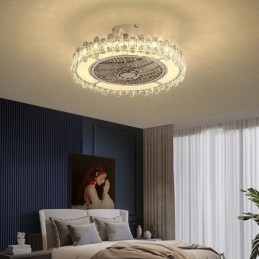 Kristallen plafondventilatorlamp goud ronde plafondlamp