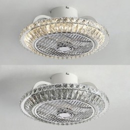 Kristallen plafondventilatorlamp goud ronde plafondlamp