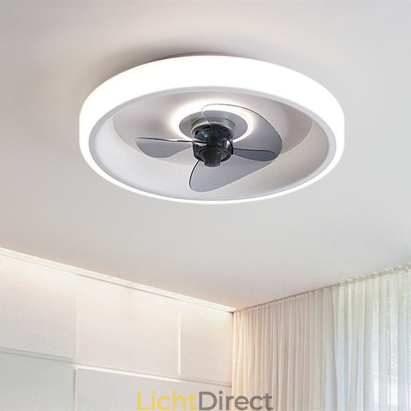 Moderne plafondventilator met verlichting, plafondlamp met afstandsbediening, ventilator