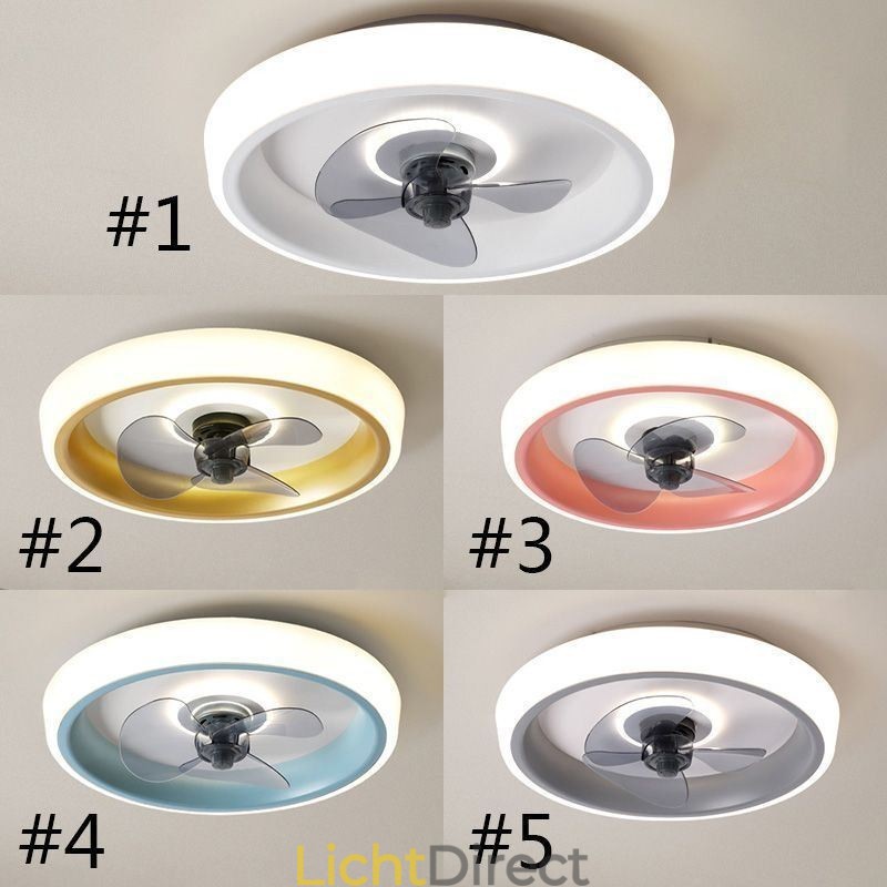 Moderne plafondventilator met verlichting, plafondlamp met afstandsbediening, ventilator