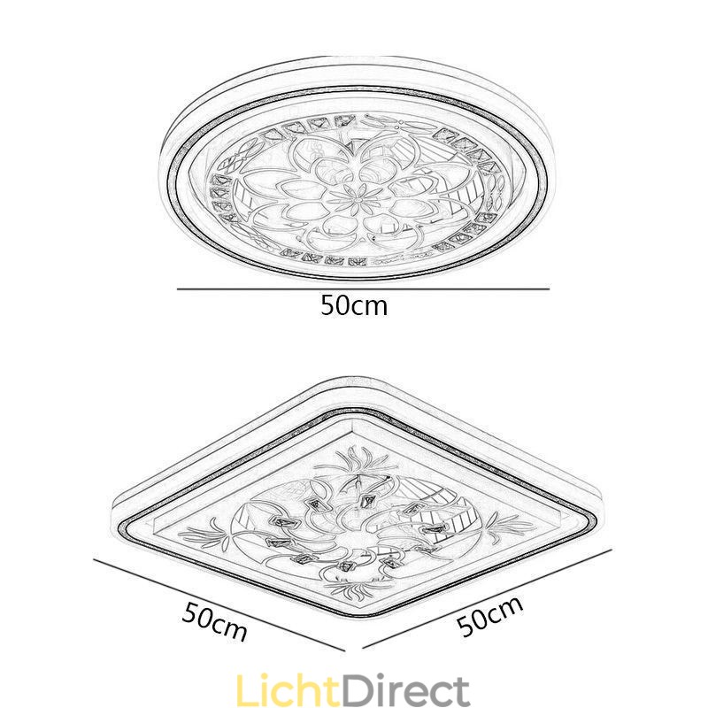 Intelligente plafondventilator met licht, traploos dimbaar decoratie