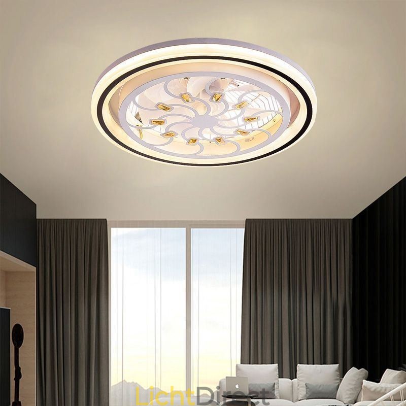 Intelligente plafondventilator met licht, traploos dimbaar decoratie