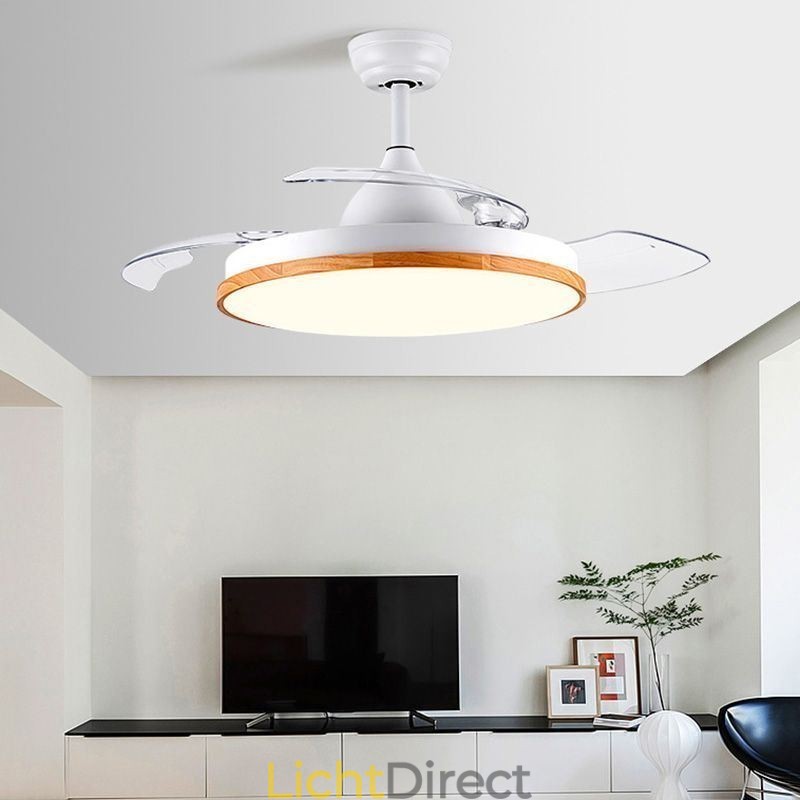 Moderne Inverter Plafondventilator Licht Afstandsbediening Plafondlamp Driekleurige Dimming
