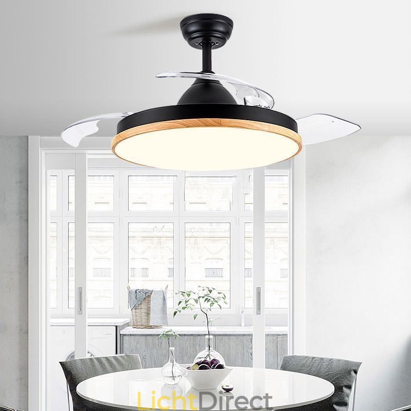 Moderne Inverter Plafondventilator Licht Afstandsbediening Plafondlamp Driekleurige Dimming