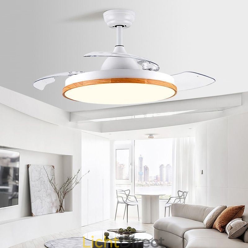 Moderne Inverter Plafondventilator Licht Afstandsbediening Plafondlamp Driekleurige Dimming