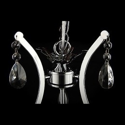 Kristallen kroonluchter met 3 lampen in metaal