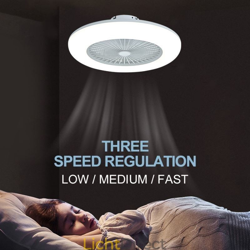 Ventilator Plafondlamp Trichromatisch Dimmen met Afstandsbediening 3 Snelheden