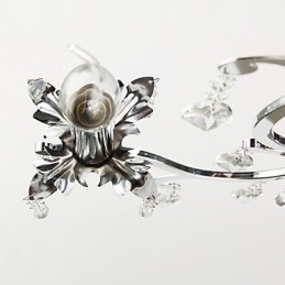 Kristallen kroonluchter met 3 lampen in metaal