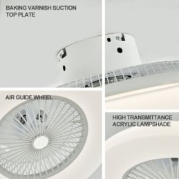 Ventilator Plafondlamp Trichromatisch Dimmen met Afstandsbediening 3 Snelheden