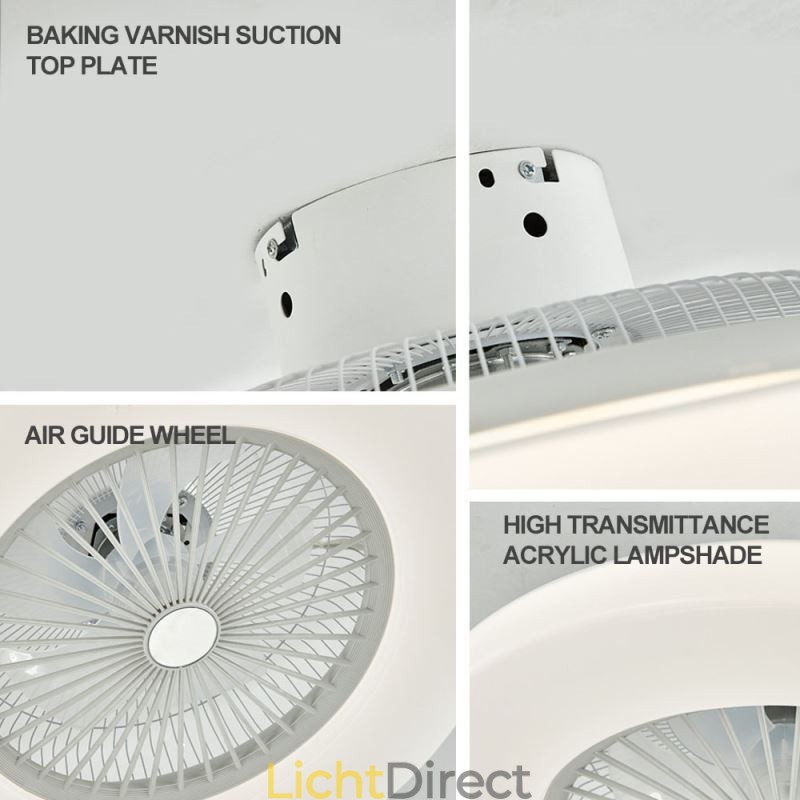 Ventilator Plafondlamp Trichromatisch Dimmen met Afstandsbediening 3 Snelheden
