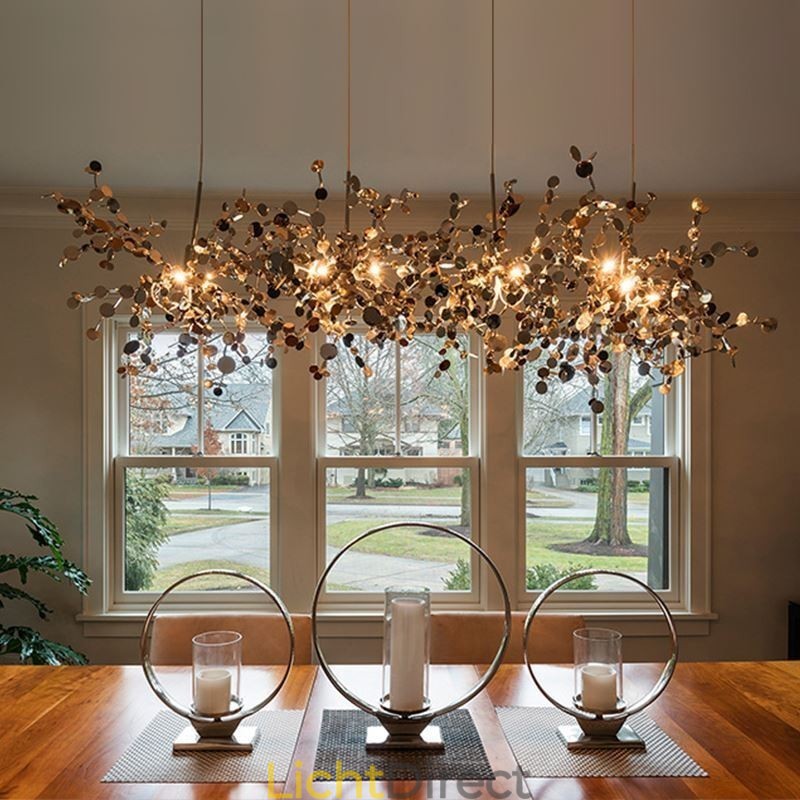 Moderne minimalistische kroonluchter van roestvrij staal