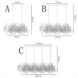 Moderne minimalistische kroonluchter van roestvrij staal
