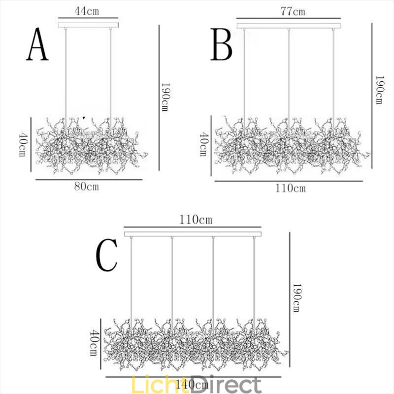 Moderne minimalistische kroonluchter van roestvrij staal