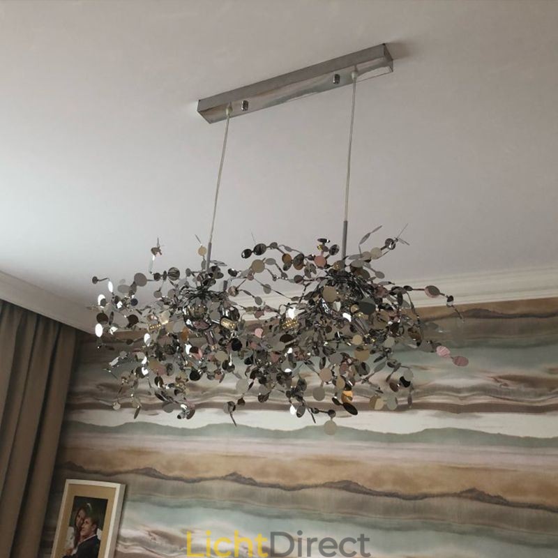 Moderne minimalistische kroonluchter van roestvrij staal