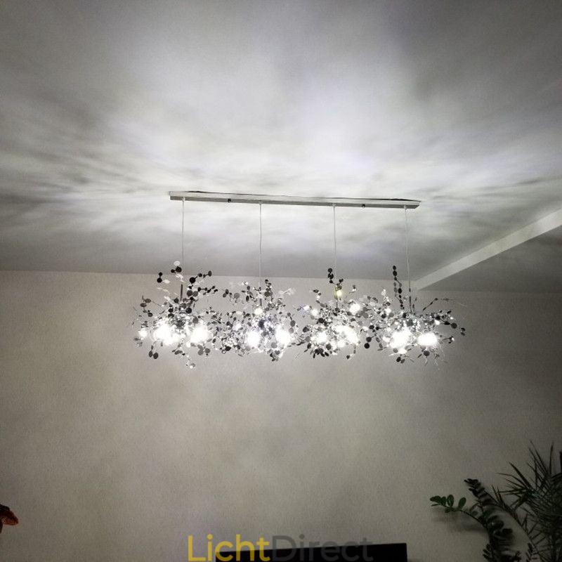 Moderne minimalistische kroonluchter van roestvrij staal