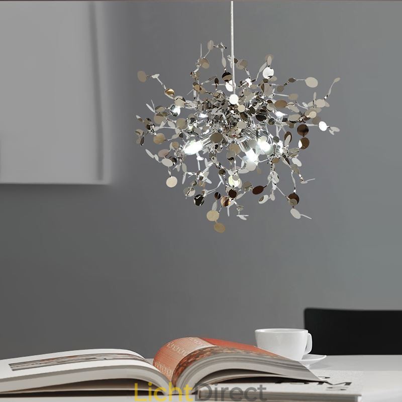 3 lampen kroonluchterlamp roestvrij staal hanglamp plafondlamp armatuur