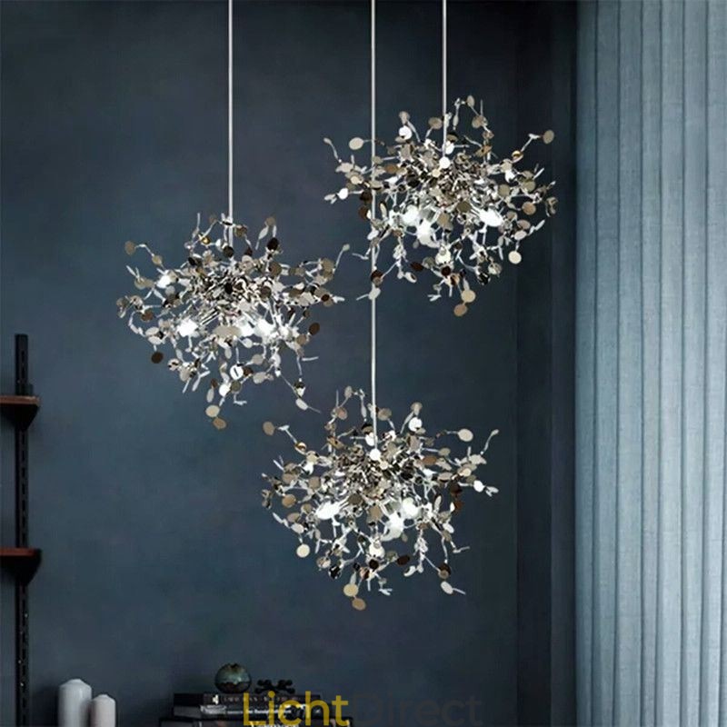 3 lampen kroonluchterlamp roestvrij staal hanglamp plafondlamp armatuur